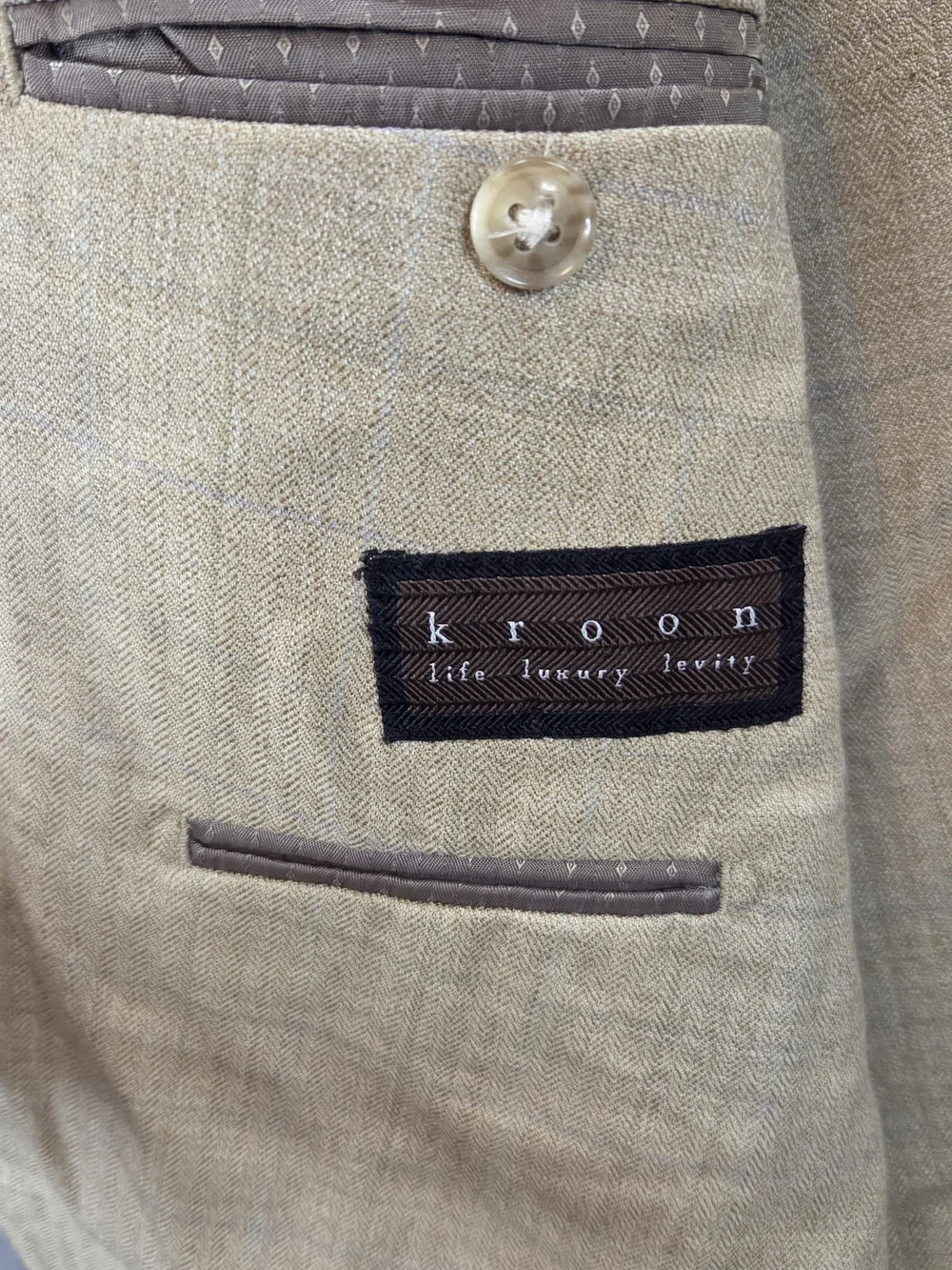 Kroon Men's Lightweight Windowpane Plaid Sport Coat / Blazer